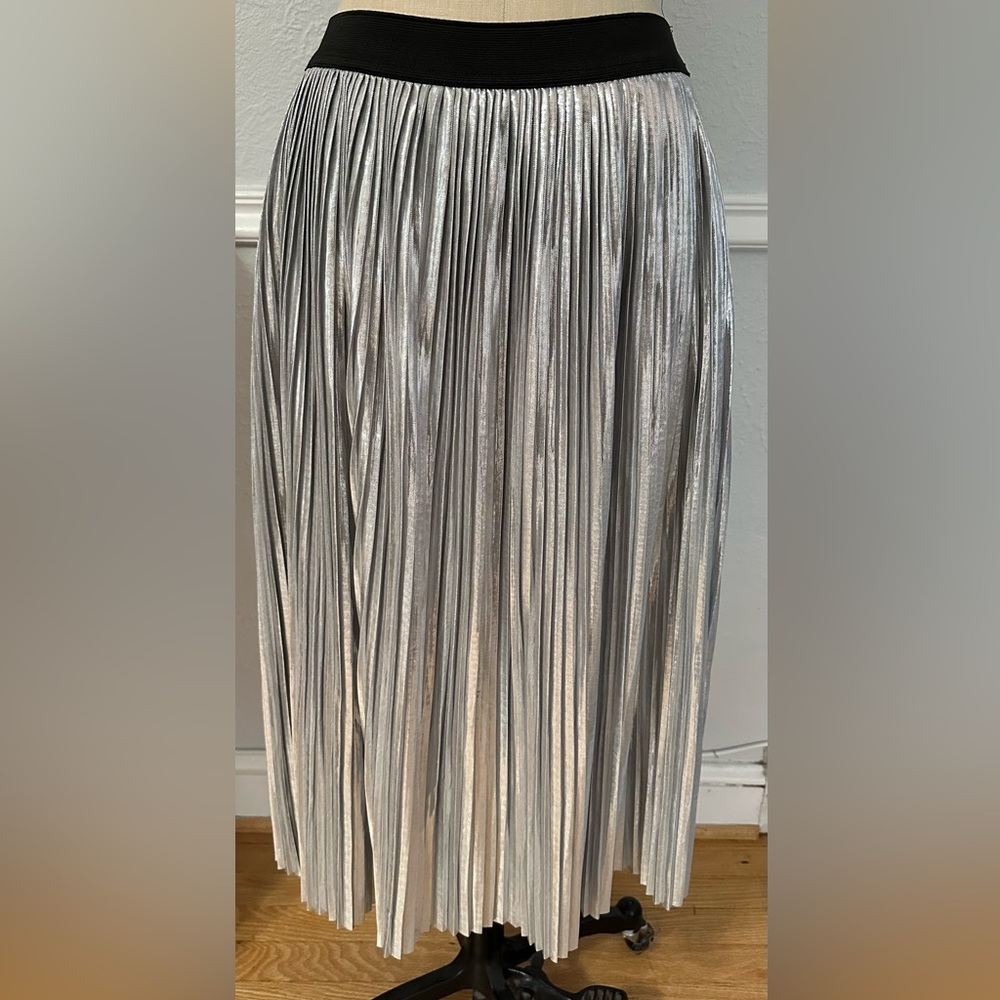 INC silver pleated skirt